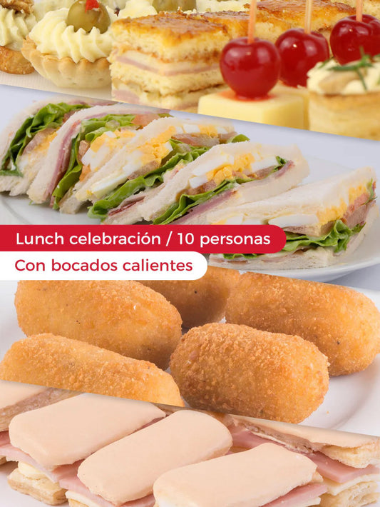 Lunch Celebración Con Bocaditos Calientes - 10 Personas
