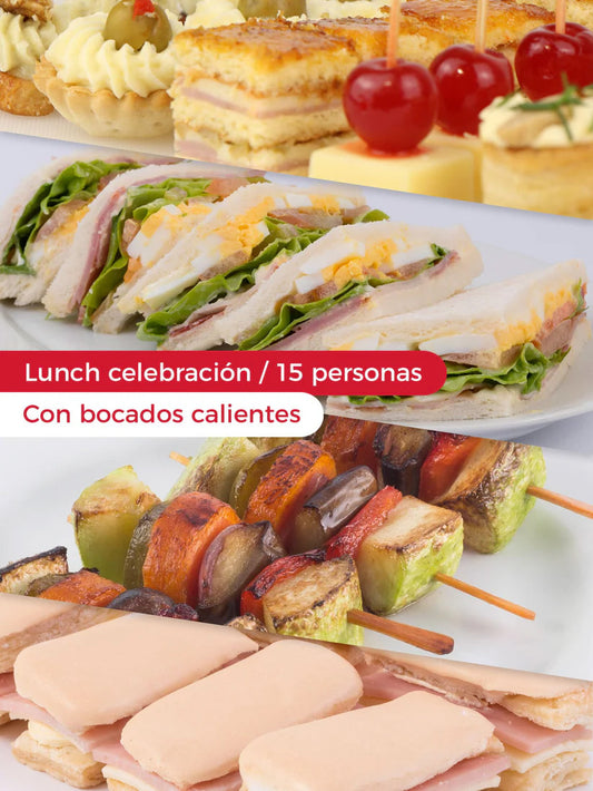 Lunch Celebración Con Bocaditos Calientes - 15 Personas