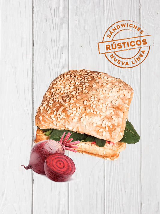 Sándwiches Rústicos De Remolacha Y Rúcula - 6 Unidades