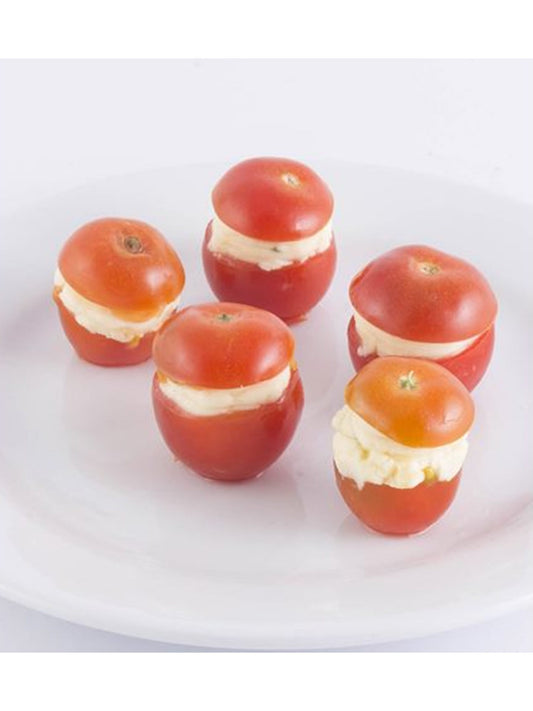 TOMATE CHERRY RELLENO CON QUESO BLANCO