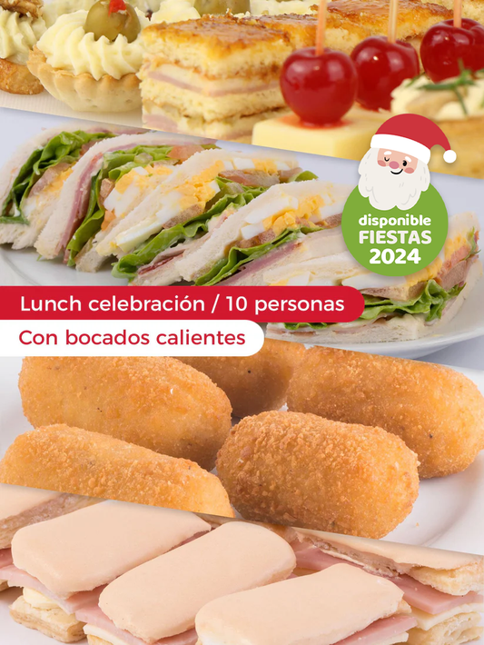 Lunch celebracion con bocaditos calientes - 10 personas