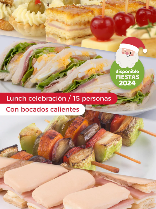 Lunch celebracion con bocaditos calientes - 15 personas