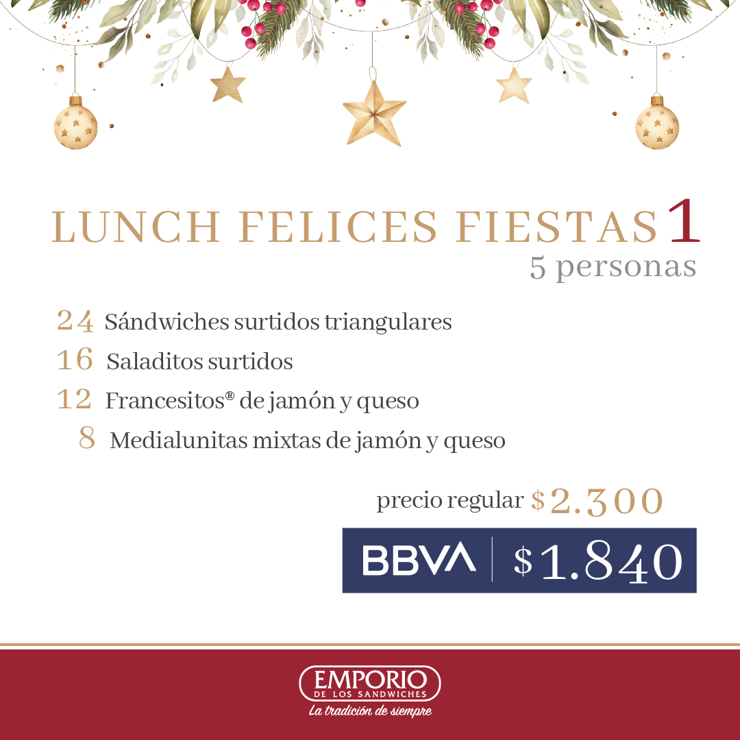 Lunch fiestas 1 - 5 personas