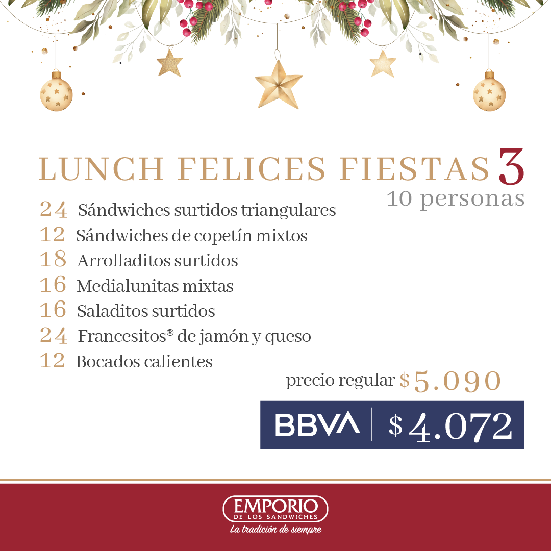 Lunch fiestas 3 - 10 personas