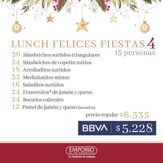 Lunch fiestas 4 - 15 personas